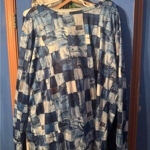 Women’s Patchwork Denim Look Tunic